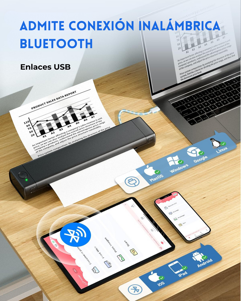 Impresora portátil con Bluetooth PrintMaxx