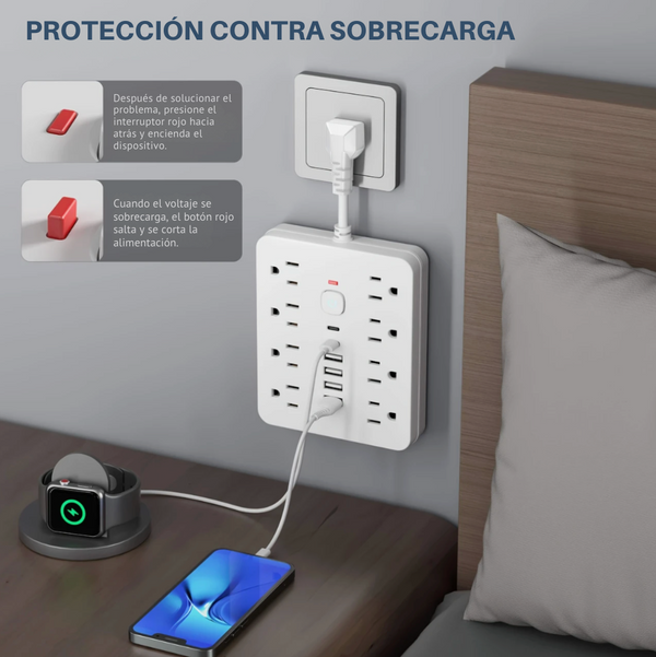 SUPER POWER BANK - REGLETA INTELIGENTE 14 EN 1