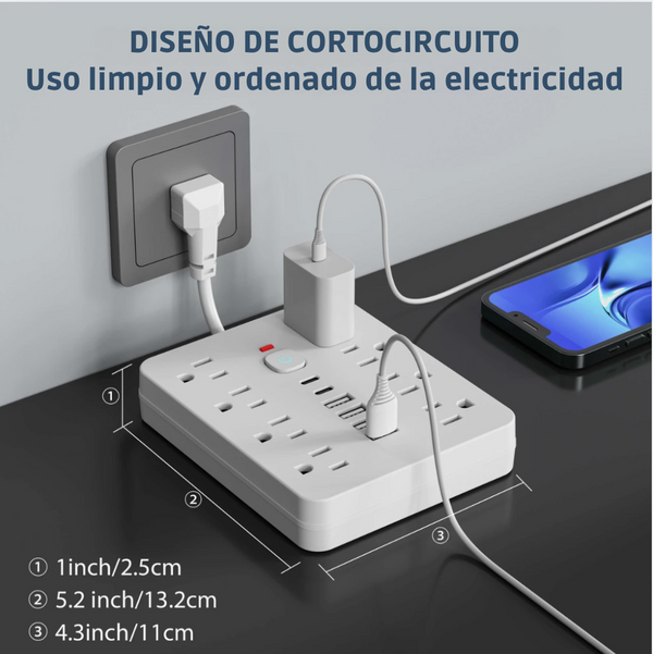SUPER POWER BANK - REGLETA INTELIGENTE 14 EN 1