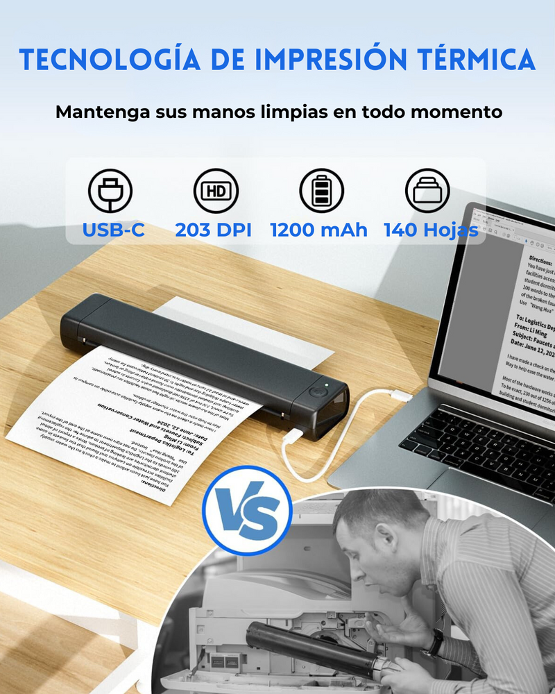 Impresora portátil con Bluetooth PrintMaxx