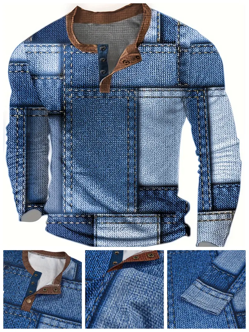 CAMISA JEAN STAMP - Elegancia Geométrica